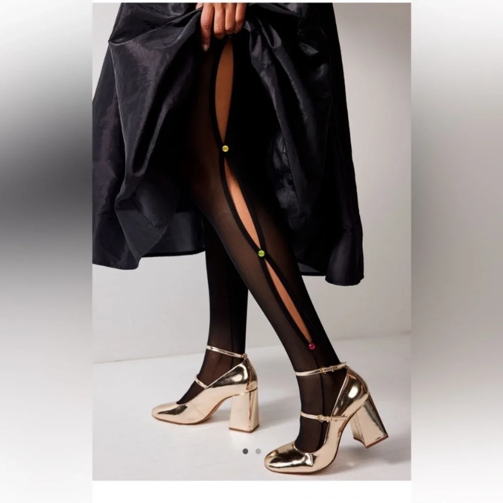 Free people verity side slit tights high heel jungle new in package